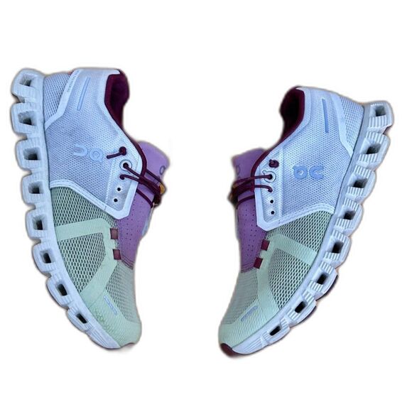 On Running Women's Cloud 5 Athletic Walking Running Shoes Size 8 Olive Purple - Picture 11 of 11